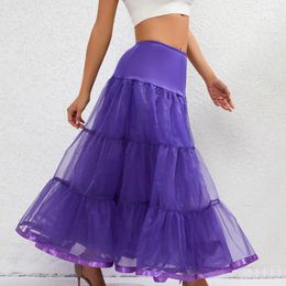 Skirts A-line Mesh Skirt Wedding Dress Bustle Elegant Sheer Maxi For Weddings Parties Pos High Waist Flattering