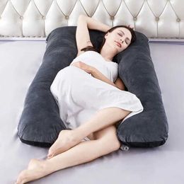 Maternity Pillows Crystal Velvet Pregnancy Waist Protection Side Sleep Pillow Support Abdominal Special H240514