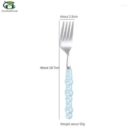 Forks Anti-corrosion Stainless Steel Spoon Very Durable Pearl Handle Smooth Touch Dessert Anti-rust Tableware