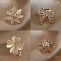 Brooches Small Brooke Buckle Crystal All-match Opal Collar Shirt Cardigan Pin Unisex Accessories Womens Rhinestone Alloy