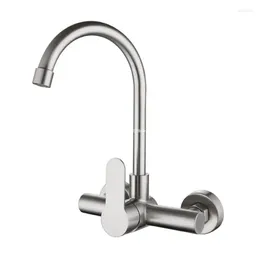 Bathroom Sink Faucets Simple & Practical Wall Mount Kitchen Tap Functional Mounted Faucet Single Handle Mixer Install Dropship