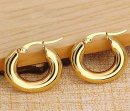 Fashion Men039s Hoop Earrings Stainless Steel Earring Punk Geometry Gold Round Earrings For Women Men Jewelry7591210