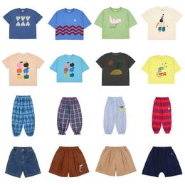 Clothing Sets 2024 JM Summer T-shirt Shorts Childrens Set Girls Set Childrens Clothing d240514