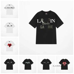 Lavines shirt Brand Men's T-shirts Designer Lanvins Classic T Shirt Chest Letter Printed Shirt High Street Lavina Tshirts Shoe Cotton Loose Tees Lavin Hoodie 490