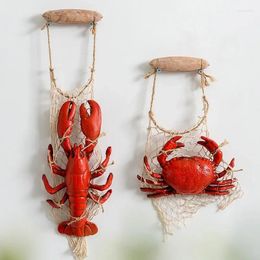 Decorative Figurines Mediterranean Style Seafood Model Decor Simulation Lobster Crab Ornaments Restaurant Hanging Pendant Decoration Home