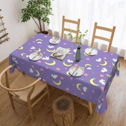 Table Cloth Rectangular Fitted Of The Moon Oilproof Tablecloth Outdoor 40"-44" Cover