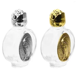 Vases 2 Pcs Holy Water Bottle Small Clear Container Glass Bottles Decorations Jar Decorative Empty Travel