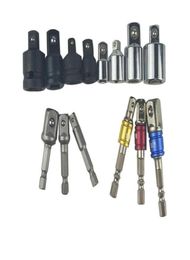 7Pcs Socket Adapter Drill BIts Set Hex Shank 14quot 38quot 12quot Impact Driver Tool 14 38 12 Ratchet Wrench Sleeve Wr2074078