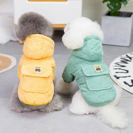 Dog Apparel Puppy Clothes Autumn And Winter Small Teddy Than Bear Pet Clothing Plus Fleece Thickened Warm Cotton Coat