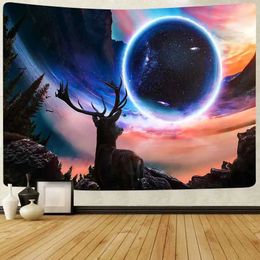 Tapestries Deer animal prints tapestries forest YingWuShan household adornment wall hanging sitting room bedroom dorm