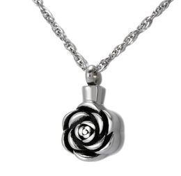 Cremation Jewelry Rose Urn Necklace for Ashes Keepsake Memorial Pendant Locket Stainless Steel Waterproof Remembrance Necklace9631846