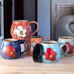 Mugs Handmade Chinese Coffee Ceramic With Spoon Creative Travel Mug Handle Personalised Breakfast Tea Cups Christmas
