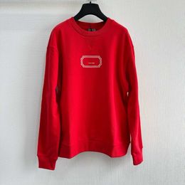 24ss Ceiling Limited Edition Red Label Embroidered Letter Pullover Hoodie for Both Men and Women