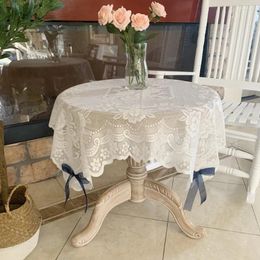 Table Cloth Christmas Knitted Bedside Cover Rose Desk Coffee Placemats Dining Wedding