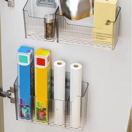 Kitchen Storage WORTHBUY Seasoning Bottle Shelf Wall Mounted Spice Rack Cabinet Door Transparent Plastic Organizer Box