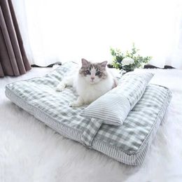 Cat Beds Furniture Pet Cat Mattress Soft Rest Room Pet Bed House Dog Bed Comfortable Sleep Sofa Warm Dog House Mattress Pet Supplies