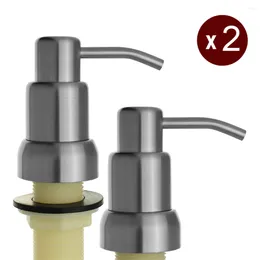 Liquid Soap Dispenser 2pcs/lot 304 Brushed Stainless Steel Sink 17 OZ Bottle/3.15 Inch Threaded Tube For Thick Deck Installation