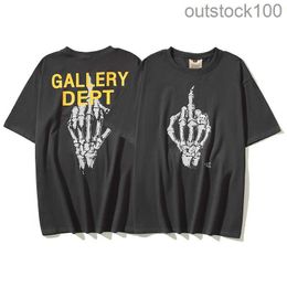 Original 1:1 Brand Designer Galery Dapt t Shirt Summer Fashion Brand Letter Skull Hand Bone Ring Printed Casual Round Neck Mens and Womens T-shirts with Real Logo