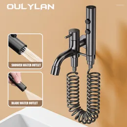 Bathroom Sink Faucets Faucet Balcony Mop Pool Wall Mounted With Toilet Flushing Spray Gun Laundry Extended One In And Two Out Tap