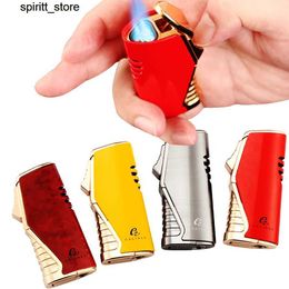 Lighters GALINER cigar lamp gas renewable butane 3 torch lamp used for smoking metal creativity with punch press cigar small tool lamp S24513 S24513