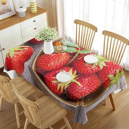 Table Cloth Strawberry Tablecloth Red Sweet And Sour Fruit Decor Home For Dining Room Outdoor Picnic Mat Kitchen