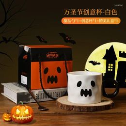 Mugs Cartoon Mark Cup Cute Halloween Pumpkins Ceramic Mug Coffee Of Fruit Juice Milk Novel Gift