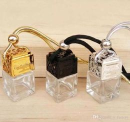 Cube Car Perfume Bottle Car Hanging Perfume Rearview Ornament Air Freshener For Essential Oils Diffuser Fragrance Empty Glass Bott1913798