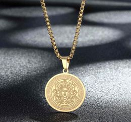 Brand Pendant Necklace Stainless Steel Gold Plated Silver Exquisite Myth Gorgon Chain Female Male Ancient Greek Symbol Hip Hop Jewelry 2022 New Vw611211866