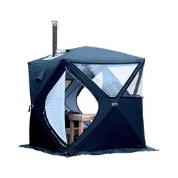 Tents and Shelters Outdoor 3-4 person four season sauna thickened warm winter fishing tent large windows/Chimney spout quick opening portableQ240511