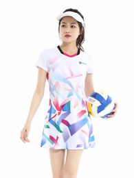 Active Dresses New Women Girls Sports Dress + Inner shorts Ladies Tennis Dresses With Shorts Badminton Dress Clothes Gym Running Sportswear Y240508