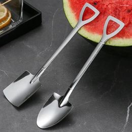 Spoons 1pcs 1/2/4PCS Shovel Stainless Steel TeaSpoons Creative Coffee Spoon For Ice Cream Dessert Scoop Tableware Cutlery Set