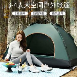 Tents and Shelters Tent Outdoor Camping Thick Portable Automatic Pop up Waterproof Wind FieldQ240511