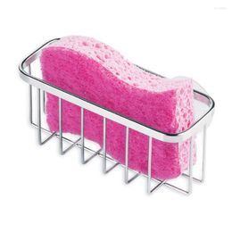 Kitchen Storage Adhesive Sink Sponge Drainer Stainless Steel Dish Basket Suction Holder For Sponges Scrubber Soap Drain Rack