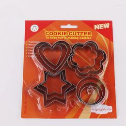 Baking Moulds 12pcs/set Stainless Steel Cookie Biscuit DIY Mould Star Heart Round Flower Shape Cutter Mould Tools