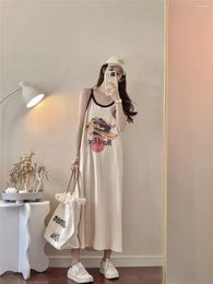 Women's Sleepwear Hong Kong Taste Casual Holiday Sleeveless Halter Dress Summer Homewear Women Nightdress Cartoon Nightgowns