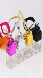4colors Car Hanging Perfume Cube Perfume Bottle Air Freshener Essential Oils Diffusers Fragrance Empty Glass Bottle GGA337923552995