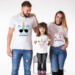 Family Matching Outfits Funny Family Matching Clothes Father Mother Daughter Son Girls Birthday Girl Tshirts Summer Family Look Party Tees T240513