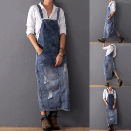 Party Dresses European And American Women's Denim Skirt With Holes Strap Ladies For Women