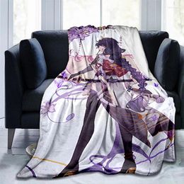 Blankets Cartoon Genshin Impact Printed Blanket Flannel Warmth Soft Plush Sofa Bed Throwing Anime Cute