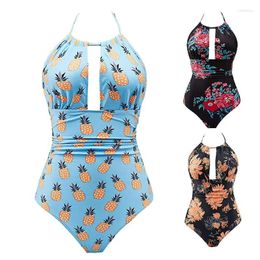 Women's Swimwear Tummy Control Swimsuit Backless Bathing Suits Elastic High Waisted & Push Up For Flattering Fit Tropical