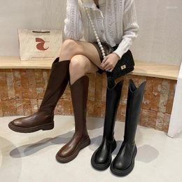 Boots Women Platform Knee High Ladies Thick Bottom Chunky Heels Fashion Goth Winter Zipper Long Female Knight