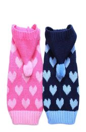 Dog Apparel Cat Sweater Hoodie Hearts Patterns Jumper Pet Puppy Coat Jacket Warm Clothes For Chihuahua Yorkie PoodleDog3586958