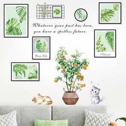 Wallpapers Palm Leaf Po Frame Wall Sticker Corridor Porch Dormitory Ins Wind Fresh Home Decoration Self-adhesive Green Plant