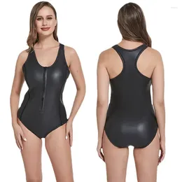 Women's Swimwear Smooth Leather Swimsuit For Women Anti UV Elastic Triangle Water Sport One-piece Wetsuit Warm Swim Snorkelling Suit CR 2mm