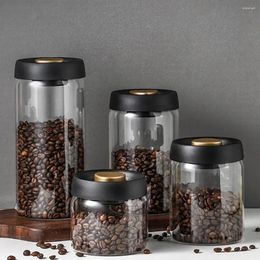 Storage Bottles Vacuum Sealed Jug Coffee Beans Glass Airtight Canister Food Grains Candy Keep Fresh Moisture-proof Air Extraction Jar