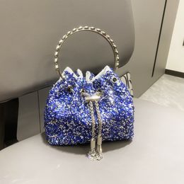 Handle Rhinestones Evening Bag Purse handbag luxury Designer shoulder bag Shiny Crystal purse bucket bag For Girls Party Cluth Wallets