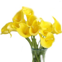 Decorative Flowers 10pcs 38cm Fake Flower Artificial Calla Lily Wedding Bridal Bouquet Home Table Arrangement Decor