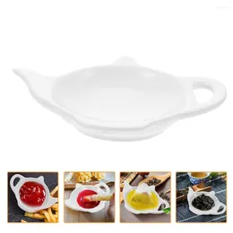 Tea Trays 2 Pcs Soy Sauce Butter Seasoning Bag Storage Organiser Plate Dish Snack Ceramics Decorative