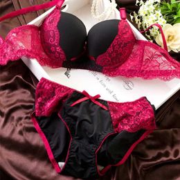 Bras Sets Hot Womens Underwear Lace Embroidery Bra Sets Underwear Set Women Bras Lingerie Set With Brief Sexy Lingerie Lace Woman Clothes Y240513