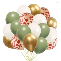 Party Decoration 62Pcs Safari Jungle Balloons Set With Giraffe Print Green Beige Gold For Birthday Baby Shower Decor